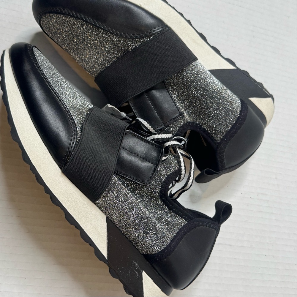 Brash Black and Silver Glitter Sneakers - Picture 2 of 15